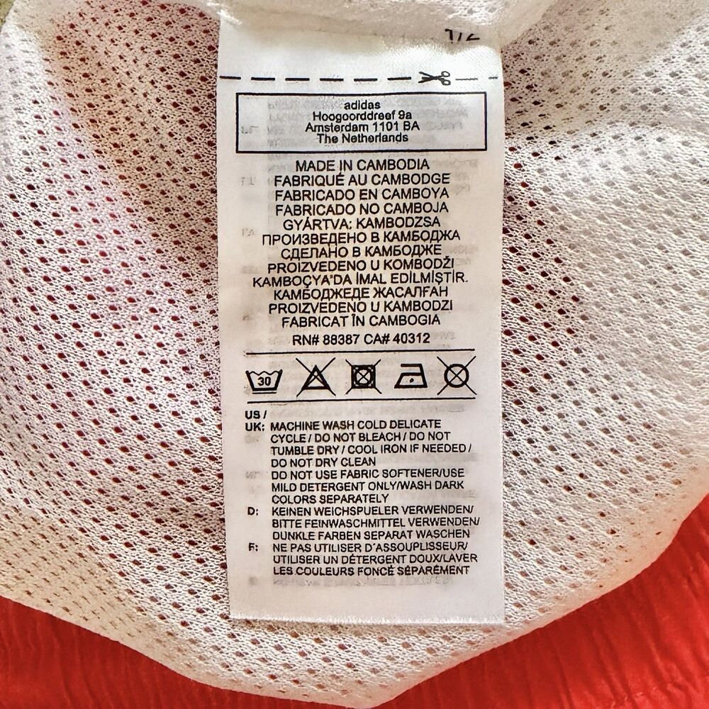 Adidas Originals Trefoil Big Logo Track Pants Joggers Lush Red White Size XS New - Picture 10 of 11